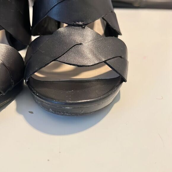 Nickels Janna Black Man Made‎ Side Buckle Strappy Heels Sandal Size 7.5 - Picture 14 of 14